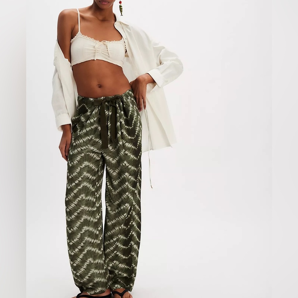 Kinga Csilla Shiloh Sun Straight-Leg Pants Small New Tie Dye Free People Lounge